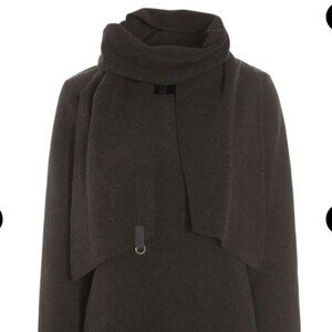 Henriette Steffenson fleece blouse with scarf chocolate L